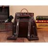 Genuine Waxed Leather Drawstring Women Backpacks Flap Ladies Travel Bag Stylish Korean Girl's School Bags