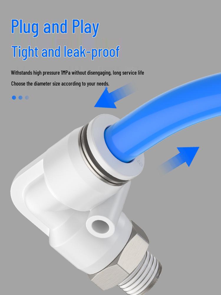 Pneumatic Push-to-Connect Elbow Nozzle PL4-M5 PL8-01-02