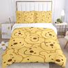 3pcs Set Pooh Bear1pc of Quilt Cover+2pcs of Pillowcase, No Core, Print Bedding, All Seasons Bedroom Setting055