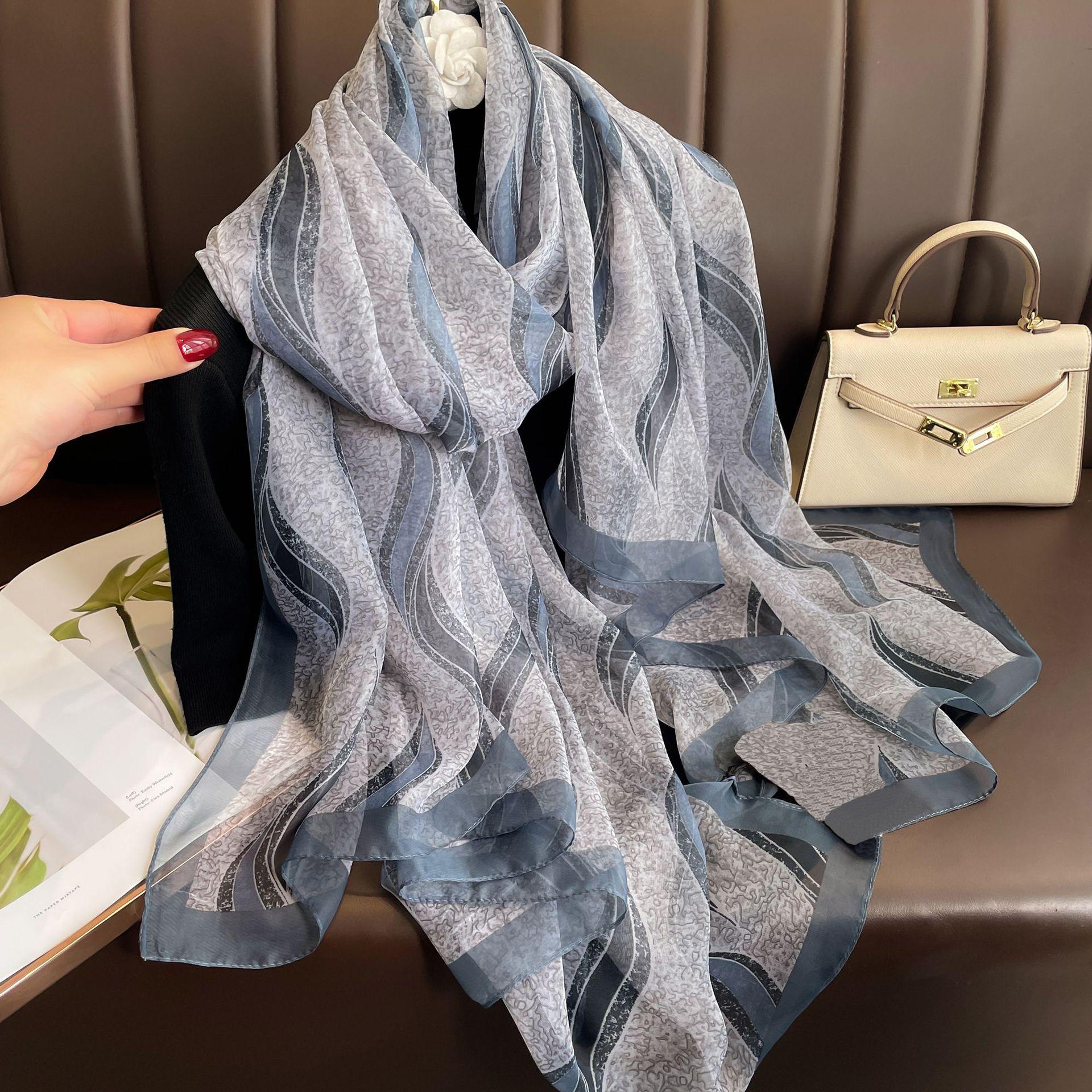 

Модный цветочный принт шифоновый шарф шаль для женщин летний тонкий шейный платок пляжные шали обертывание женская вуаль пашмина хиджаб