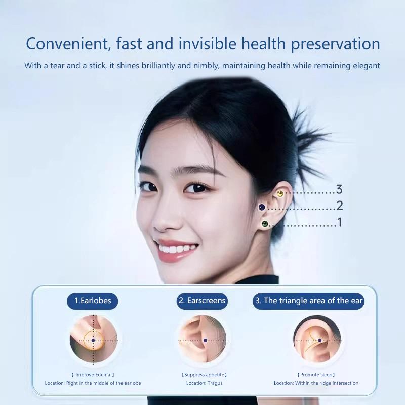 Ear Pressure Stick Acupuncture Auricular Ear Stickers Massage Seeds Stickers 20/100 Patches Gold Silver Color Ear Point Stickers