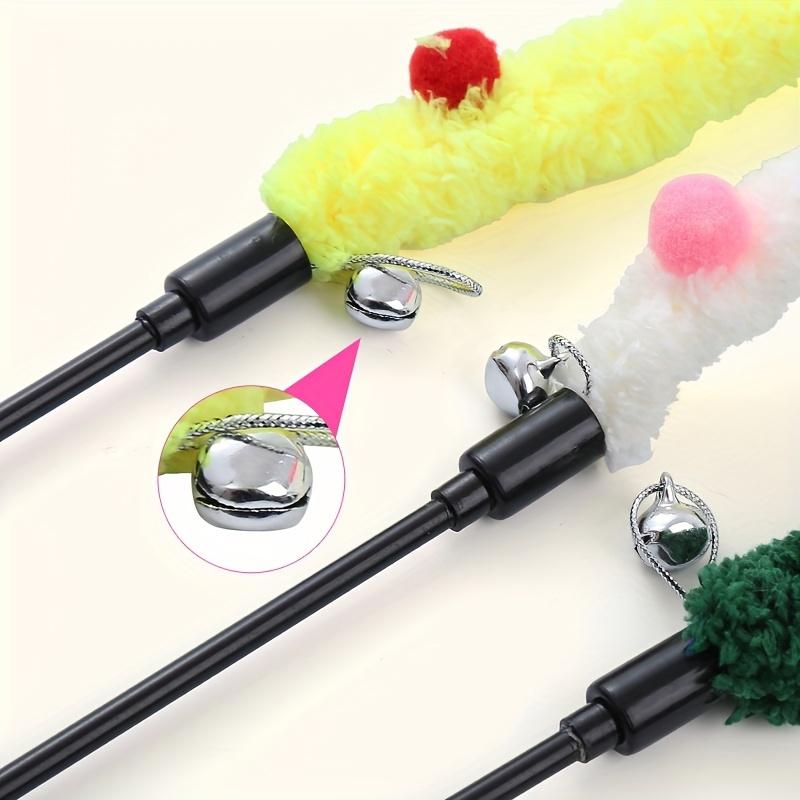 Interactive Cat Teaser Toy-Soft Plush Strip With Teasing Stick For Kitten Play-Pet Supplies For Fun And Exercise