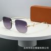 New designer snake glasses legs personalized retro frameless sunglasses women's gradual change of color fashion trend sunglasses