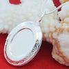 925 Sterling Silber Oval Rund Foto Rahmen Anhänger Halskette 18/20-28/30 Zoll Schlangenkette Für Frau Mann Hochzeits Schmuck