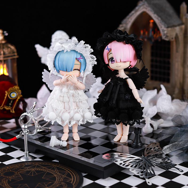 OB11 Baby Clothes Angel Suit Black And White For Ob11 1/12 Doll Outfit Daily Casual Accessories For Children Diy