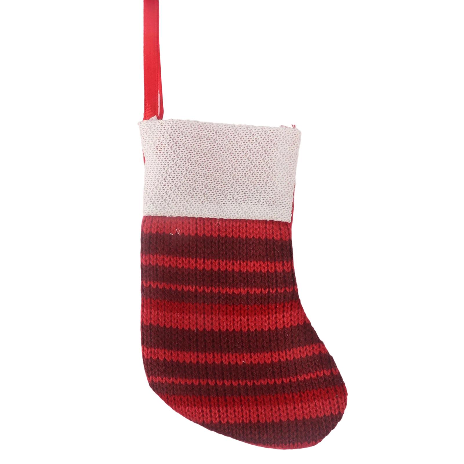 

Рождественские украшения Шерстяные носки Красные и серые Лось Подарочный мешок Детский подарочный мешок Вязаные рождественские носки One Size