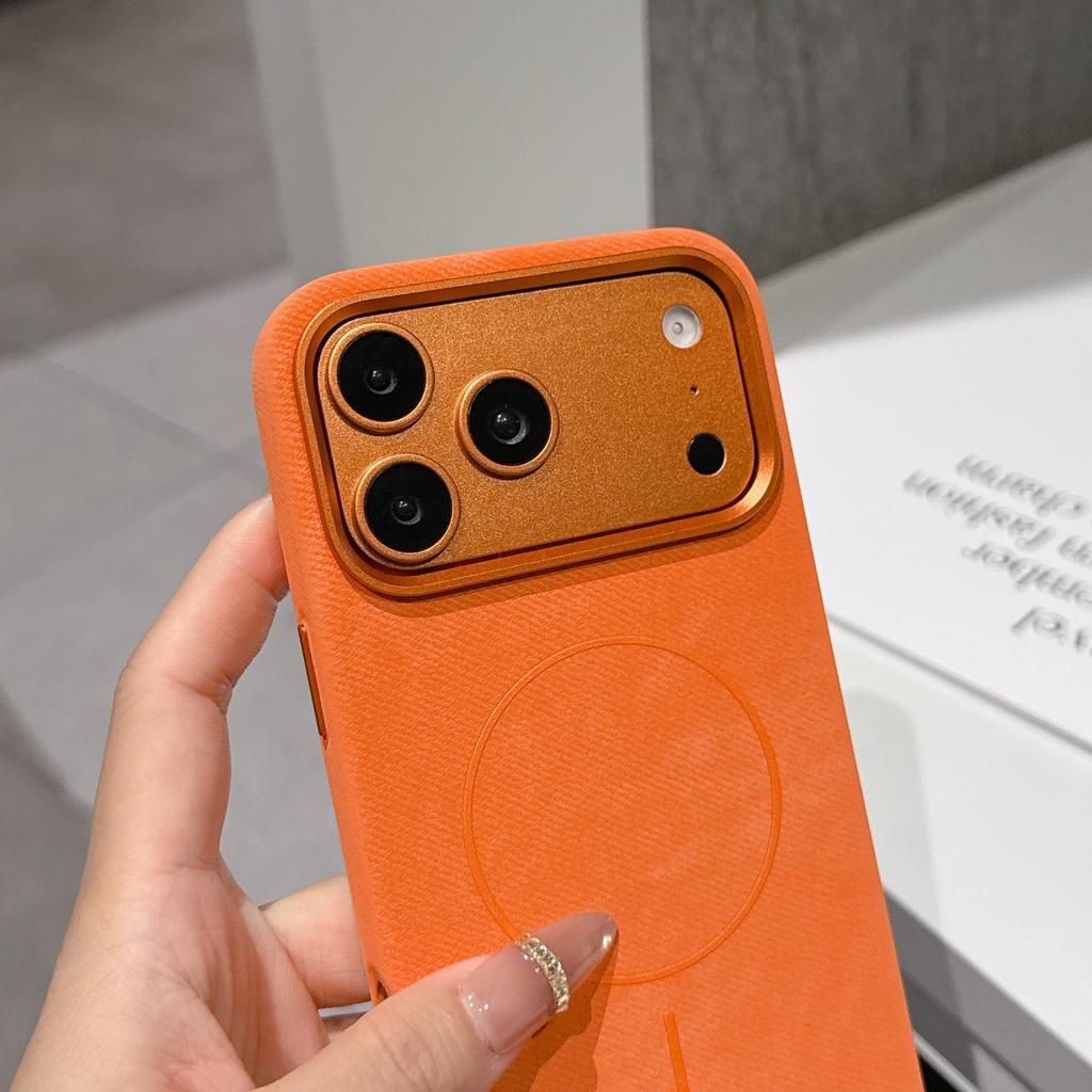 Magnetic Suction Flannel Skin Feel Case, Drop-Proof Hard Shell for iPhone 17 Pro Max and iPhone 16.