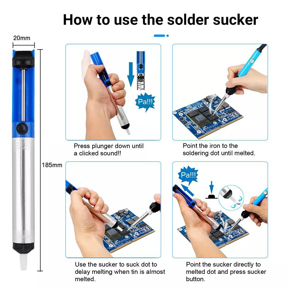 15-Piece Adjustable Soldering Kit with 60W Iron, 5 Tips, Desoldering Pump, Stand, and Tweezers