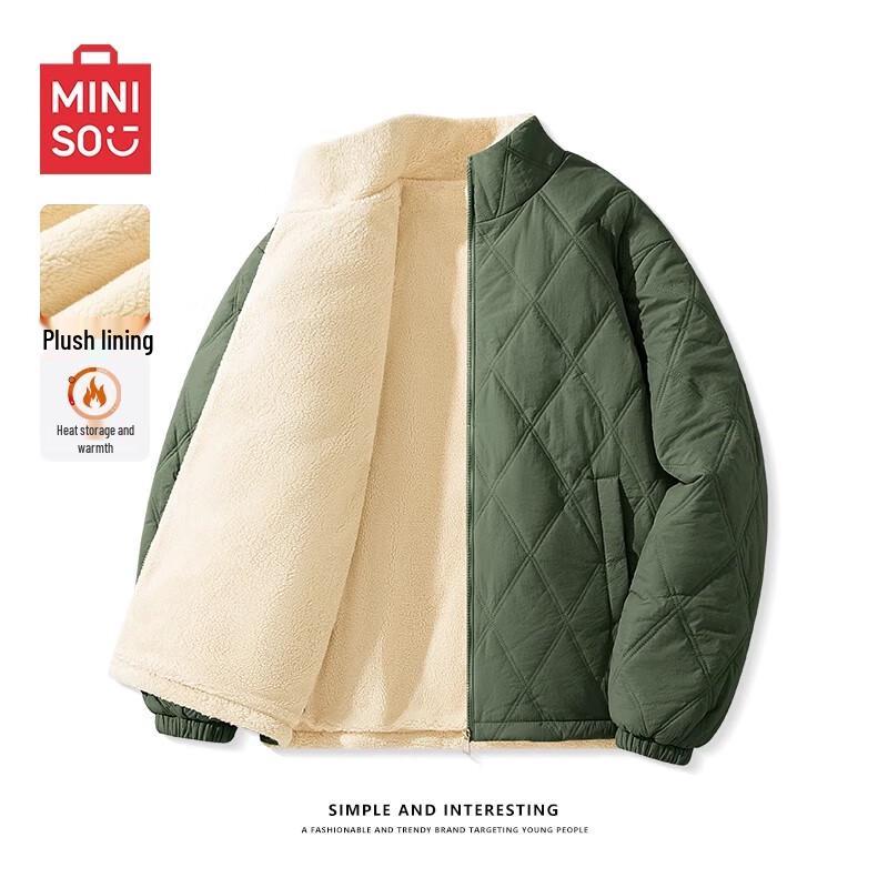 

MINISO Men s Thickened Fleece-Lined Winter Jacket L