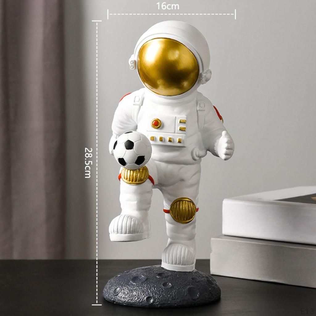 -Resin Statue Space Figure Spaceman Figurine Ornament Sculpture for Kids Room Bookshelf ,Bedroom,