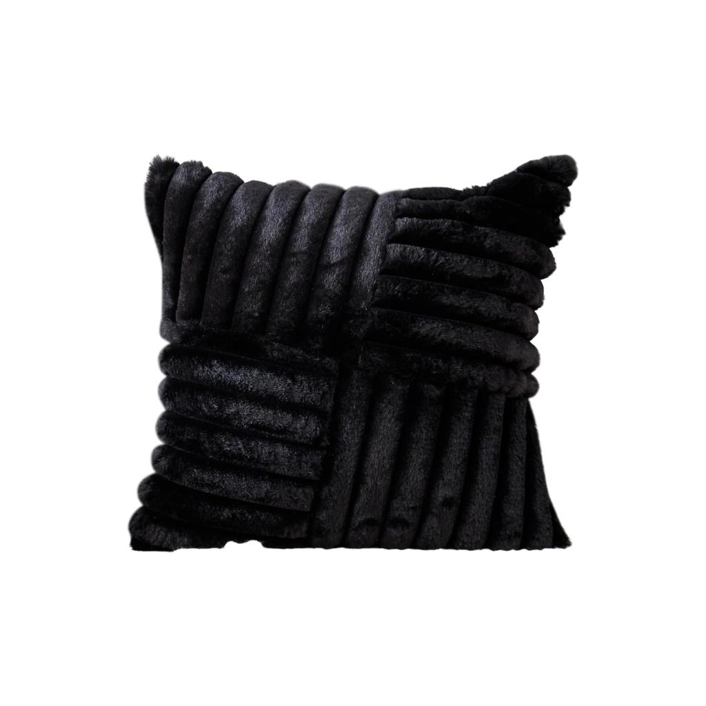Decorative Throw Pillowcase, Patchwork Design, 18 X 18 Inches, Soft Striped Throw Pillowcase, Suitable For Sofas, Beds, Living Rooms