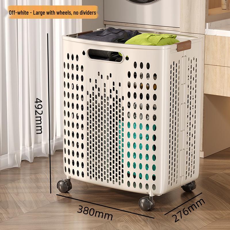 Extra Large Foldable Laundry Basket with Wheels - High Capacity, Movable & Durable