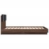 Bed Frame with Headboard and LED Lights Brown Oak Effect 120 x 190 cm