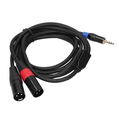 3.5mm Stereo Male Audio Converter Cable Gold Plating Male To Dual XLR Connector  CD Player