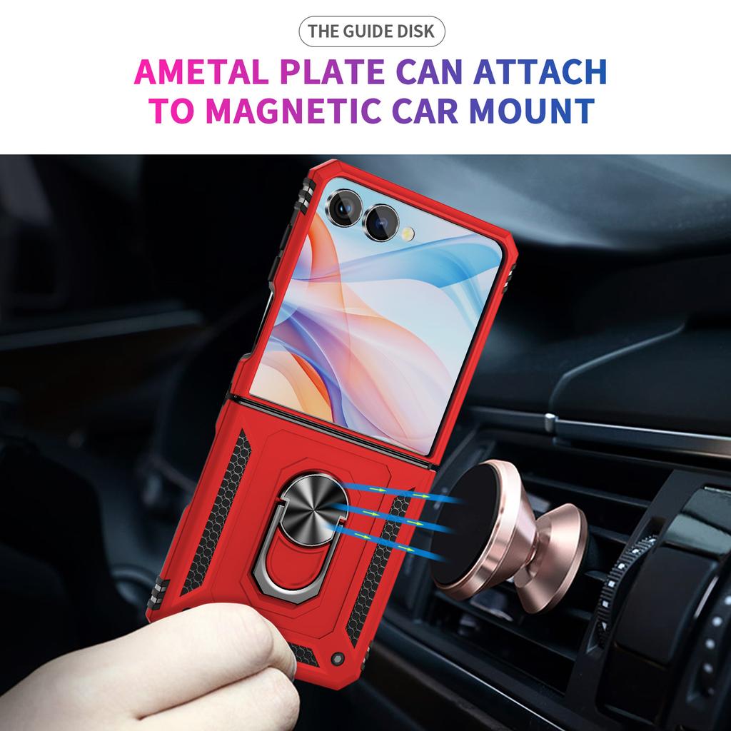Military-grade Shockproof Phone Case For Samsung Galaxy Z Flip 7 Armor Ring Stand Holder Protective Case For Z Flip 7 FE 6 5 4 3