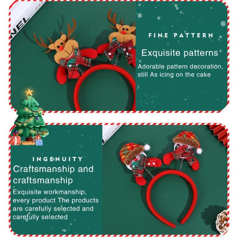 Weihnachtsdekoration Plüsch Rentier/Schneemann Stirnband Festival Feier Kopfschmuck Weihnachten Haarreif Party Accessoire