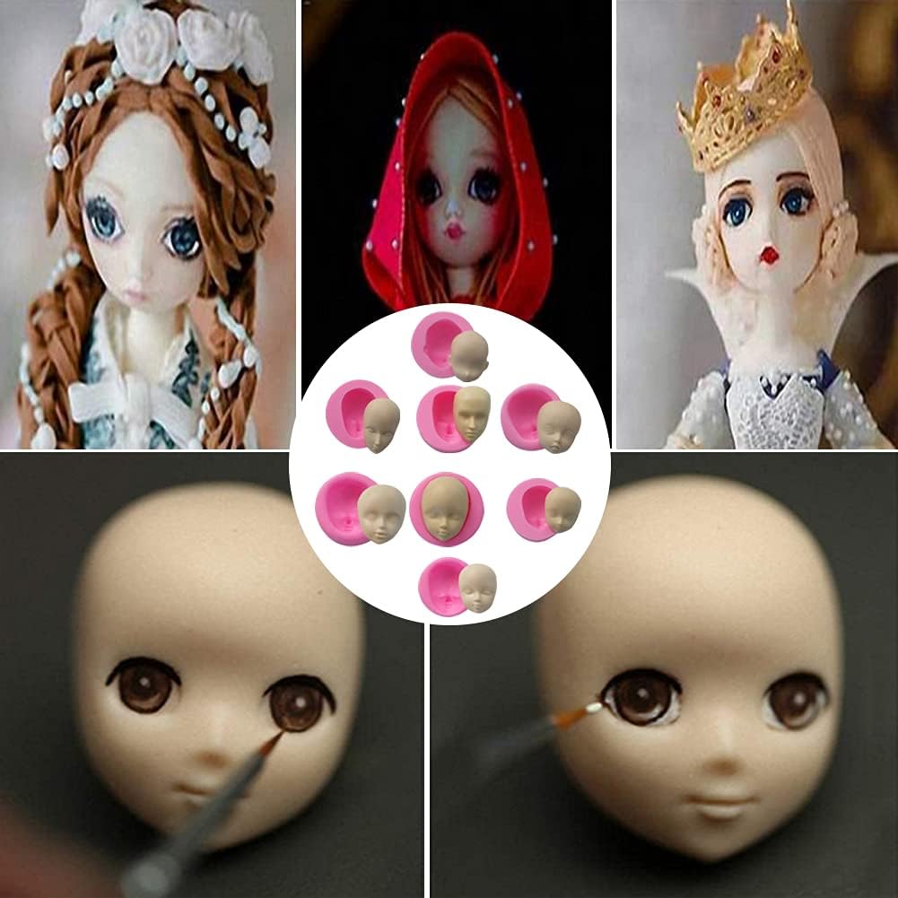 3D Doll Head Baby Face Silicone Cake Molds Model Handmade Soap Clay Plaster Mold Fondant Chocolate Gummy Biscuit Sugar Craft Mould DIY Cake