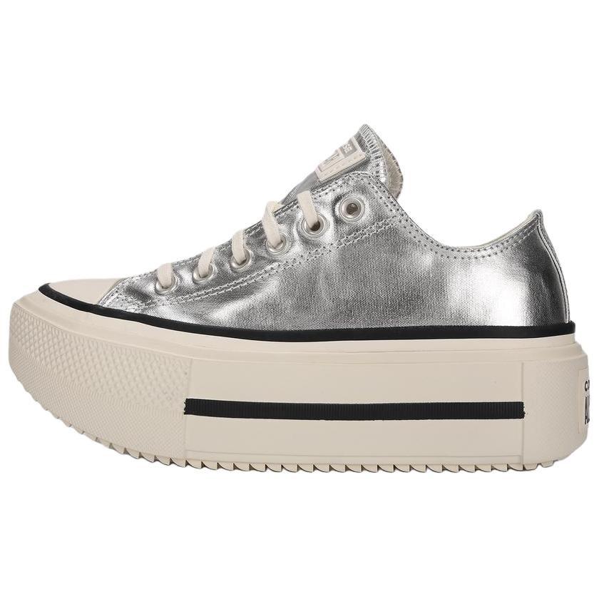 Chuck Taylor All Star Converse Lift Doppia Zeppa 'Silver Egret Black' A16406C