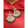 Ethnic Gold Plated Enamel Handpainted Design Stones Beads Traditional Chandbali Earrings for Women and Girls