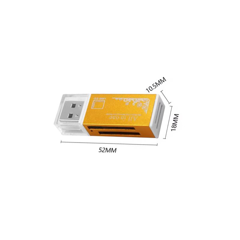 Card Reader 4-Port USB 2.0 Memory Universal SD/TF/M2/MS Camera Memory Card Computer Automotive Notebook Accessories Adapter