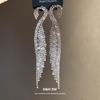 Silver Needle Diamond Round Fringed Earrings Light Luxury High Sense Exquisite Fashion Earrings European and American Cold Wind Earrings