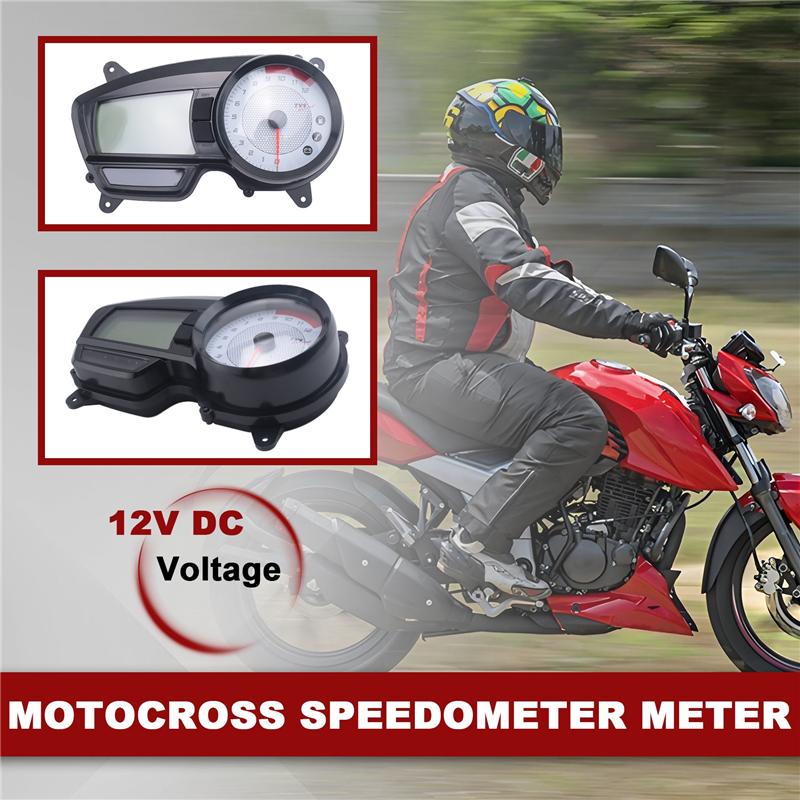 Motorcycle Tachometer Digital Odometer Motocross Speedometer Meter Gauge Dirt Bike For TVS APACHE RTR 160 CC 180