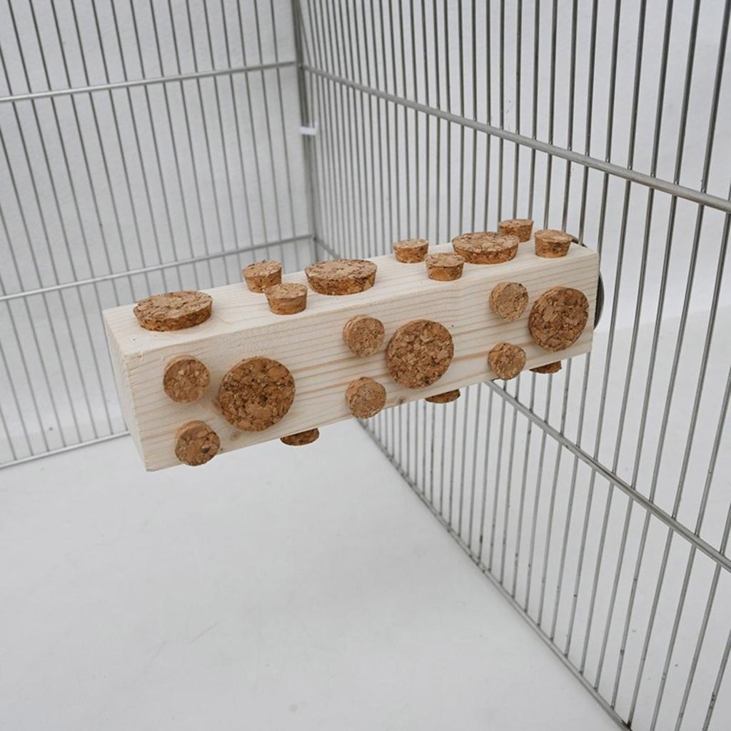 Bird Chew Toys Cork Stopper Toy Wood Foraging Toys Fun For Parrots Macaws Small Parakeets Conures Budgies Cockatiel