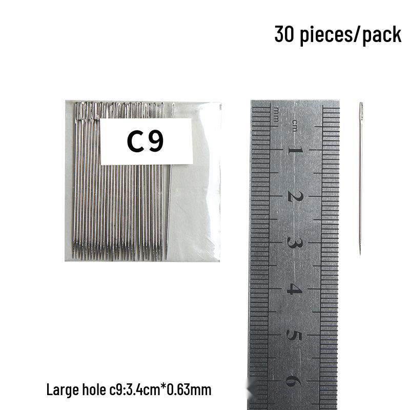 Steel Sewing Needles: Large & Small Eye, Long Needles for Quilts, Clothes, Cross Stitch, Embroidery