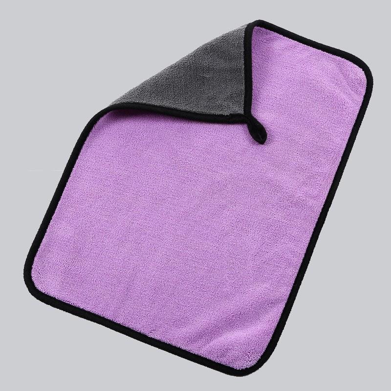 

Thick Coral Fleece Double-Sided Car Wash Towel - High-Density, Absorbent Cleaning Cloth 25x25cm 400g фиолетовый/серый