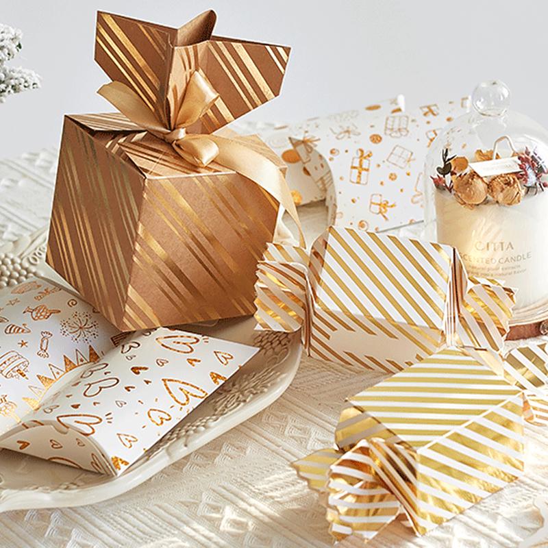 2PC/3PC/4PC Christmas Gift Box Set New Year Bronzing Pillow Box Graduation Ceremony Paper Christmas