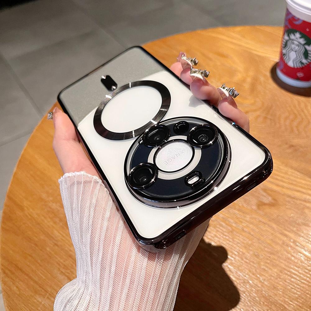 

Роскошное покрытие TPU для магнитного чехла Magsafe для телефона Huawei Mate 60 50 40 30 Pro P50 P40 P30 Pro Wireless Charge Transp Cover P60pro