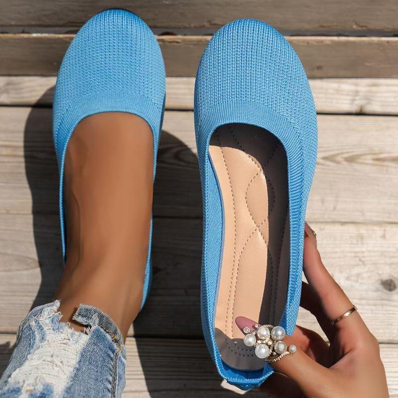 Spring New Round Head Flat-soled Single Shoes Women's Beanie Shoes Sports and Leisure Shoes