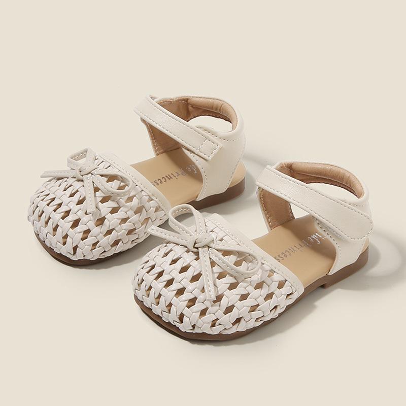 

Knitted Bow Baby Sandals for Girls, Sizes 16–25, Ages 1–3 Size 19 - 14cm бежевый