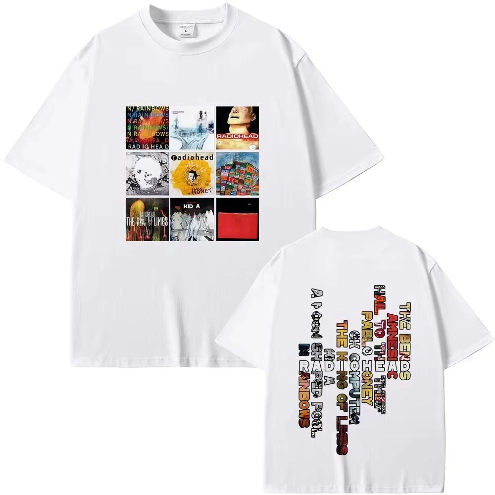 Radiohead Band Cotton Mens Oneck Shirt Music Album Graphics Womens Summer Rock Gothic HipHop High Quality Luxury Tshirt