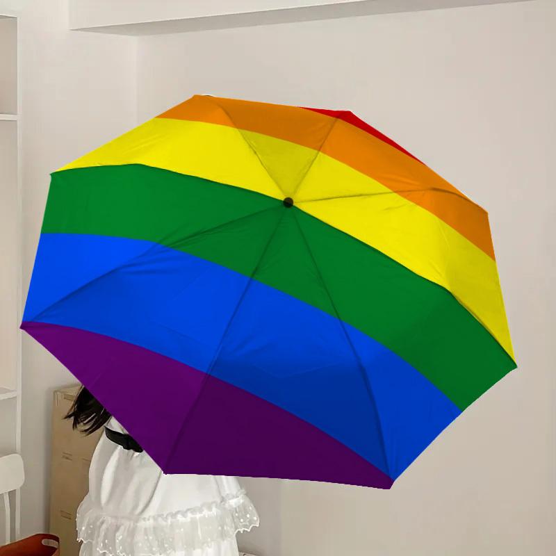 1 Stück Regenbogenflagge Auto-Regenschirm Langlebiger Eisenrahmen & Kunststoffgriff, Geschenk für Männer & Frauen, Stabile Konstruktion y250905183