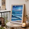 DIY Pearl Painting Set Wave Pattern Home Decoration Handmade Sticky Diamond Creative Canvas Pearl Art Painting Crafts Perfect Gift
