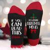 1 Pair Festive Christmas Socks Cute Snowman Bowknot Letters Print Mid Tube Winter Socks Holiday Gift