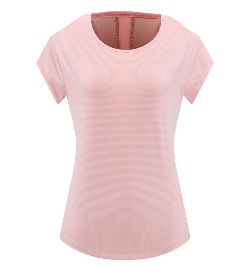 Women's Breathable Summer Sports T-Shirt - Moisture-Wicking, Round Neck, Short Sleeve, Dance & Fitness Style