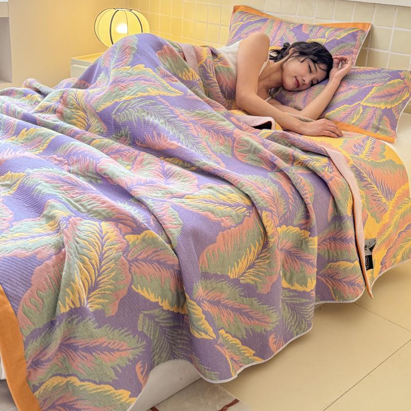 Three-layer Cotton Gauze Blanket - Versatile for Office Nap, Sofa, Air Conditioning, and Summer Quilt Uses
