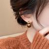 New Amber Color Oval Dangle Earrings for Women Random Stripe Gold Color Metal Top Drop Earrings Unusual Earrings brincos