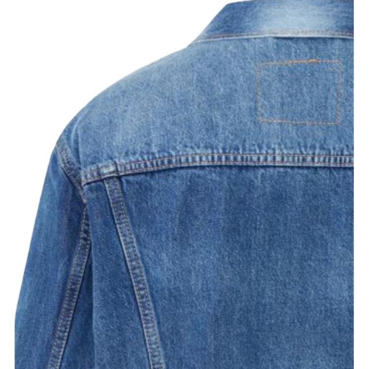 Levis Washed Denim Jacket With Single-Breasted Collar Men Jackets Blue A5782-0007