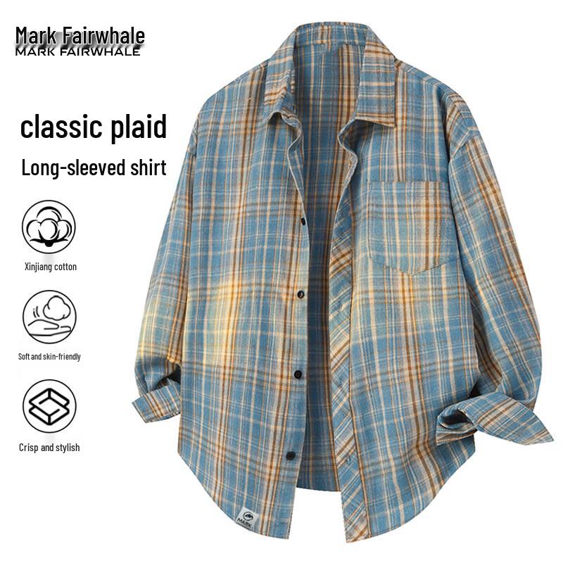 Mark Fairwhale Men's Plaid Long Sleeve Shirt