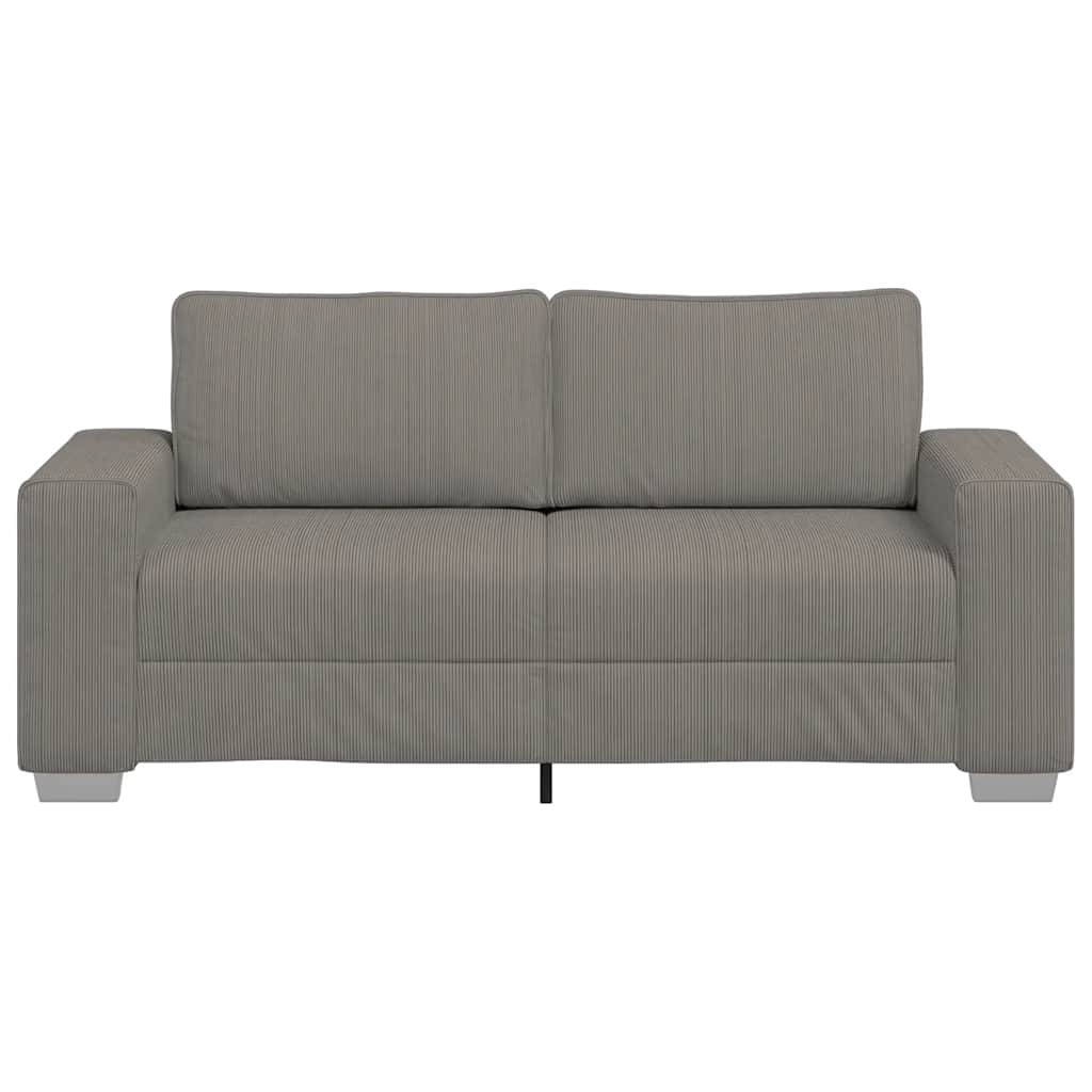 2 Seater Sofa Light Grey 180x77x82 Cm Corduroy Fabric