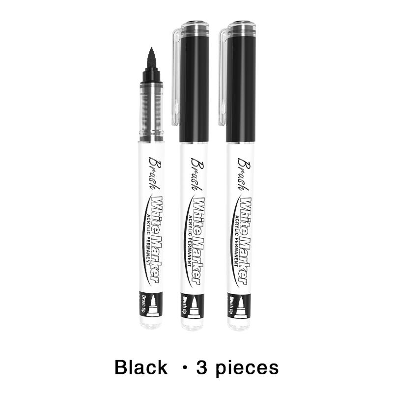 2/3/6/10 Stuks Witte Verfpennen Zachte Punt Acryl Verf Marker Set Directe Vloeibare Inkt voor Glas Canvas Hout Leer Keramiek Schilderen