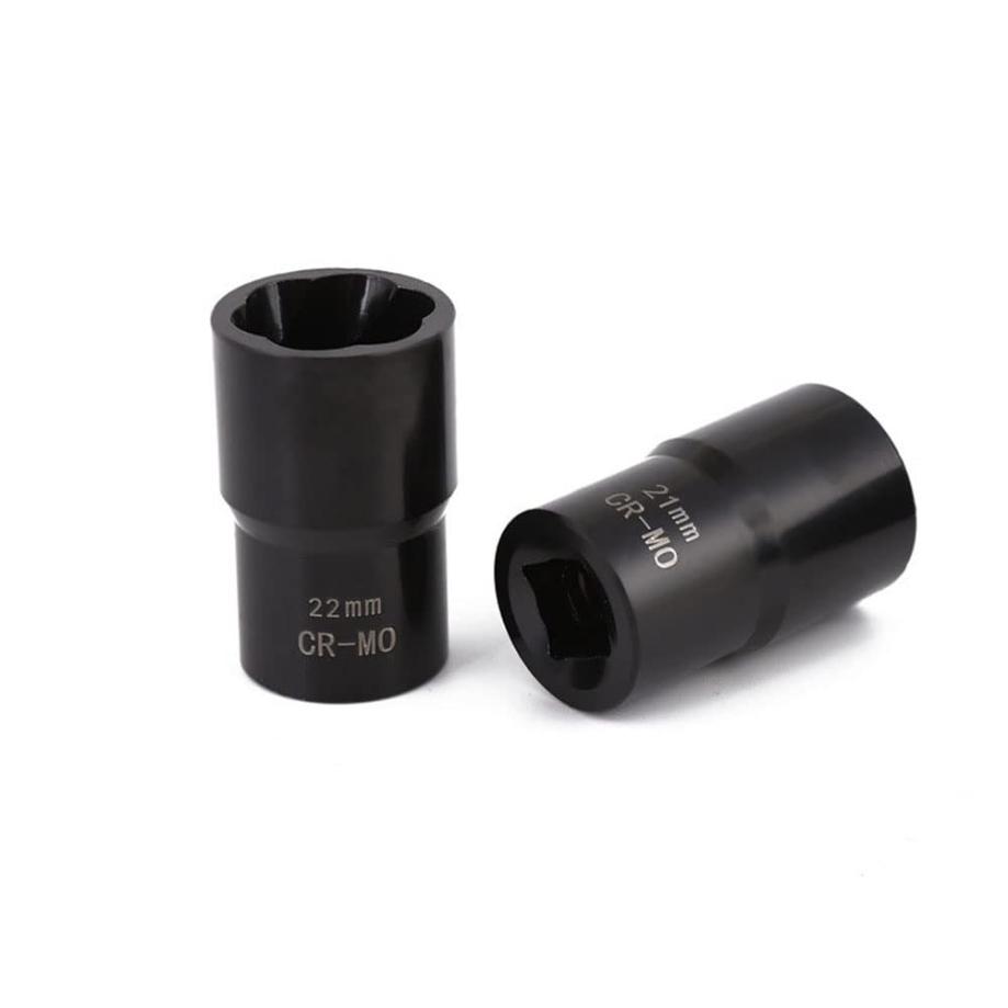 1Set 1/2Inch Drive Impact Bolt Nut Removal Extractor Socket Tool Set 17mm 19mm 21mm 22mm Twist Socket Set Lug Tool Locking Wheel
