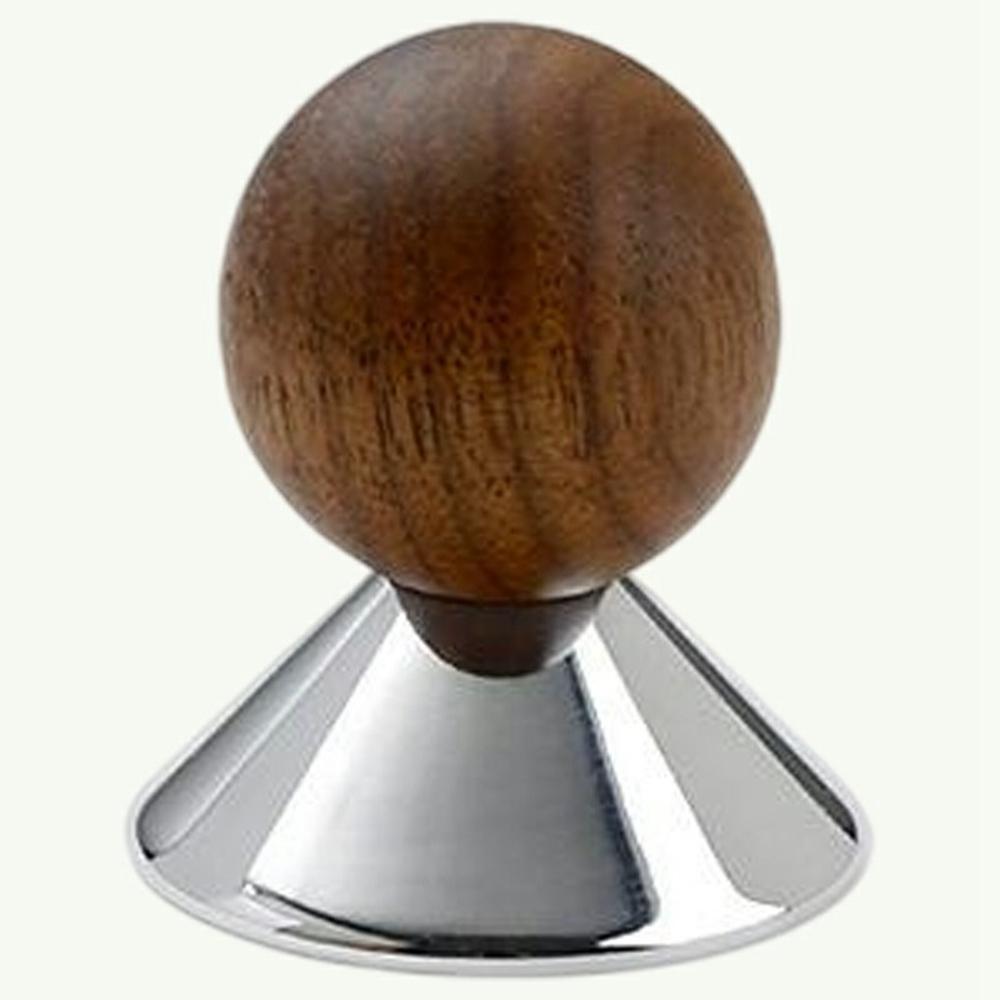 8190 25mm Diameter Round Ball Drawer Pull Knob Walnut Wood Brass Cabinet Wardrobe Door Handle
