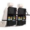 Car Seat Back Folding Small Item Rear Set of 2 Pocket, Table, Waterproof, Stain-Resistant, Storage, Space-Saving, Seat, (Black)