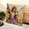 Archangel St Michael Cushion Cover Soft Short Plush Pillow Cover Smooth Cozy Texture Aesthetic Cushion Case Home Decor
