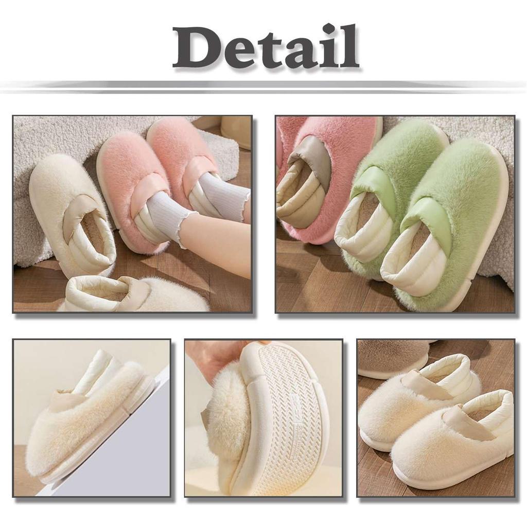 White Fang Baumwollpantoffeln mit dicken, flauschigen Innensohlen, niedlich und stilvoll für RS016 Sohlen, Tragen, Damen, (Rosa)