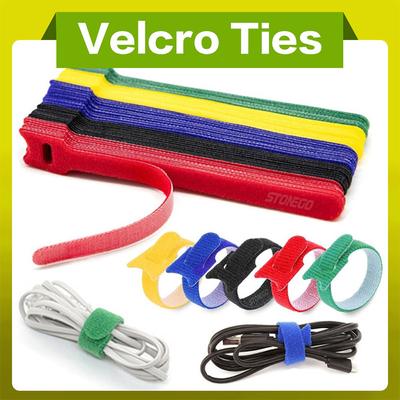 50pcs Durable and Soft Nylon Strap Reusable Velcro Cable Ties Organizer Tool Velcro Self-Adhesive Tapes